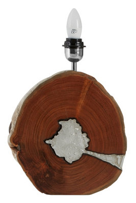 Orsina Almora Table LampNaturalWoodMetal from B&Q