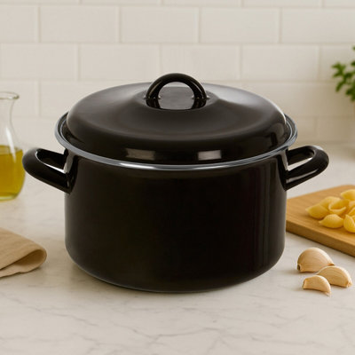 Orsina Porter Large Black Casserole Dish from B&Q