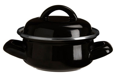 Orsina Porter Black Enamel Mini Casserole Dish from B&Q