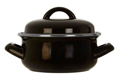 B&Q -  Porter 12Cm Dia Black Mini Casserole Dish