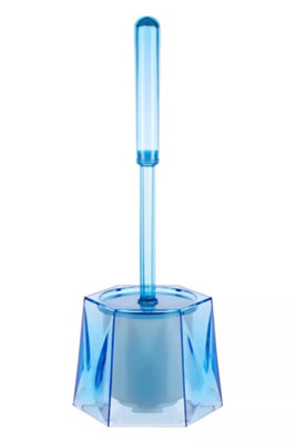 Orsina Blue Acrylic Toilet Brush HolderThick Bristled Toilet BrushTextured Bathroom BrushHygienic Loo Brush from B&Q
