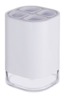 Orsina Ando White Acrylic Toothbrush Holder from B&Q