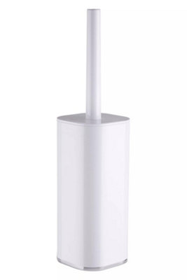 Orsina Unique White Acrylic Toilet Brush HolderSlim Bathroom Cleaning BrushLightweight Toilet Brush Holder from B&Q