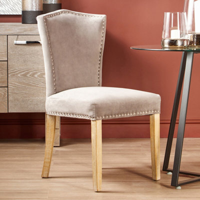 Orsina Grey Velvet Dining ChairClassic Velvet ChairCozy Dining Chair For Dining RoomLiving RoomHomeOffice from B&Q