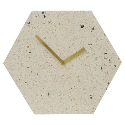 Premier Housewares Maison By Premier Mimo Terrazzo Clock Gold/Pink/Grey