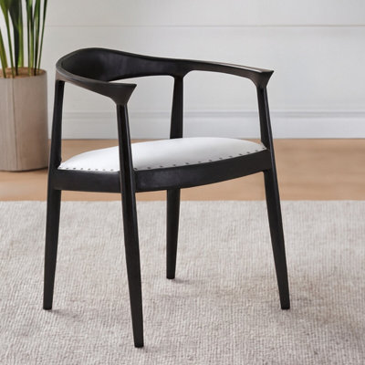 Orsina Open Back Grey Leather Chair,unique Accent Chair,luxe Lounge Chair,patio Chair,distinctive Kitchen Chair from B&Q