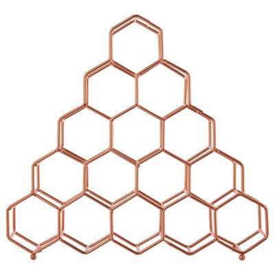 Orsina Honeycomb Design 10 Bottle Copper Plated Spice RackContemporary House Spice JarsVersatile Spice Storage from B&Q