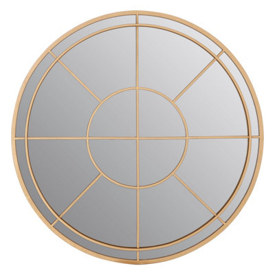 Orsina Gold Finish Round Wall MirrorContemporary Decorative Mirror With Luxe Wire FrameMetal Accent Mirror from B&Q