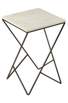 Orsina Shalimar Marble Top Square Side Table from B&Q