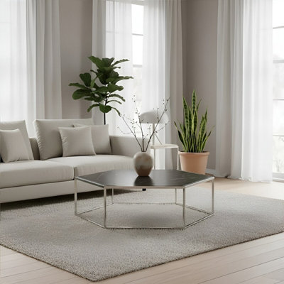 Orsina Piermount Silver Frame Hexagon Coffee Table from B&Q