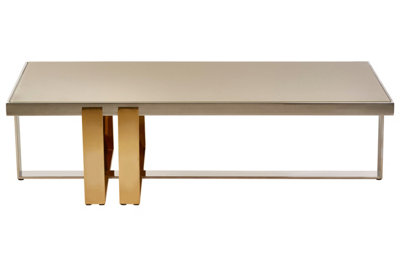 Orsina Demas Coffee TableSilverGoldGlassMetal from B&Q