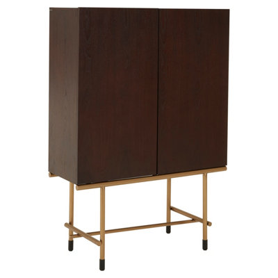 Orsina  Wine Cabinet With Ample Storage,durable Build Display Unit,wooden Cabinet With Brushed Brass Finish Legs from B&Q