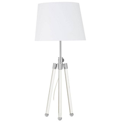 Orsina Contemporary Nickel Finish Table LampTripod Design With Crystal Wrapped LegsMinimalist Table Lamp from B&Q