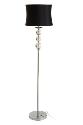 Orsina Modern Floor Lamp With Stainless Steel PoleFloor Light With Chrome StemMonochrome Crystal Orbs Lamp from B&Q