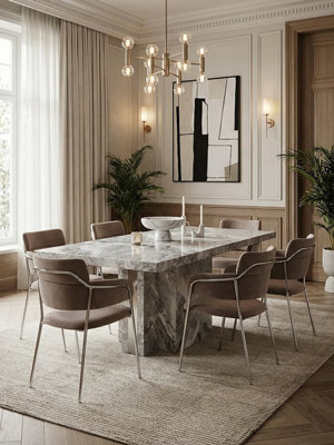 Orsina Mink Velvet Dining Chair,compact Lounge ChairVelvet Upholstered Kitchen Chair,bedroom Decorative Armchair from B&Q