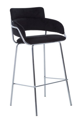 Premier Housewares Interiors By Premier Tamzin Velvet Bar Chair Black