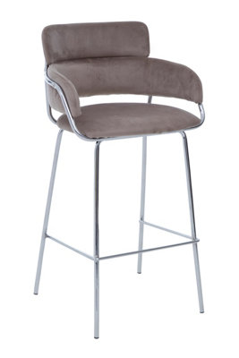 Orsina Tamzin Mink Velvet Bar Chair from B&Q