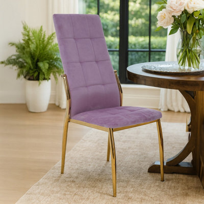 Orsina Pink Velvet Dining ChairModern Dining Accent ChairPink & Gold Velvet Upholstered Dining Chair For Home from B&Q