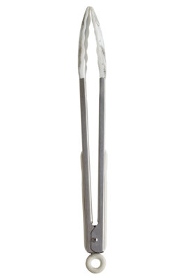 B&Q -  Modern Marble Effect Silicone Tongs,stainless Steel Tongs,heatproof Cooking Utensil With Locking Mechanism