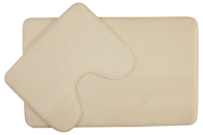Orsina Soak Cream Finish Bath Mat Set