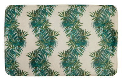 Orsina Palm Leaf Bath MatNon Slip Bath Mat For HomeAbsorbing Rectangle Polyester Doormat With Soft Surface from B&Q
