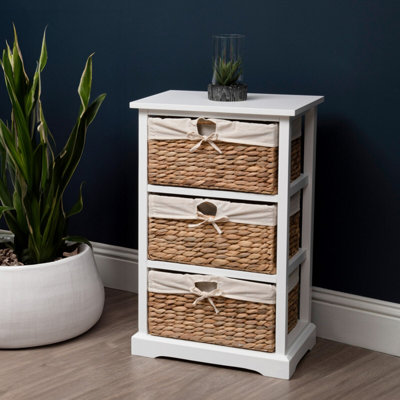 Orsina Stylish 3 Seagrass Drawer ChestModern Chest Of Drawers For LivingroomSleek Minimalist Chest For Lounge from B&Q