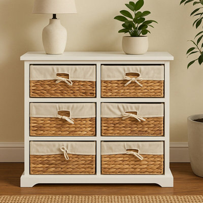 Orsina Stylish 6 Seagrass Drawer ChestModern Chest Of Drawers For LivingroomSleek Minimalist Chest For Lounge from B&Q