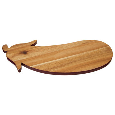 Orsina Aubergine Design Chopping Board With Brown EdgeAcacia Wood Cutting Board For KitchenWooden Chopping Board from B&Q