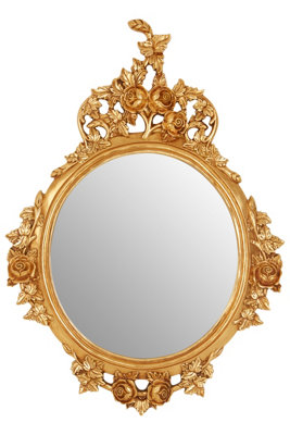 Orsina Gold Finish Round Wall Mirror from B&Q