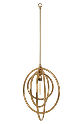 Orsina Gold Finish Pendant LightElliptical Stainless Steel Frame For Statement LightingCeiling Light Fixture from B&Q
