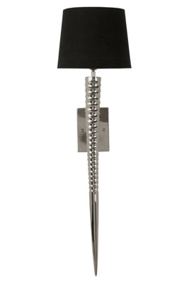 Orsina Wall Light With Tapered Screw Textured BaseHigh Gloss Nickel Finish Stainless Steel Frame from B&Q