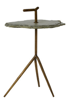 B&Q -  Rany Grey Stone Top Side Table