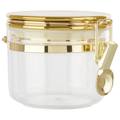 Orsina Durable Jar With Gold Lid 450 MlElegant Retro Design Glass Jar With LidSleek Airtight Storage Jar from B&Q