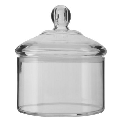 Orsina Stylish Transparent Round Jar 800 MlDurable Contemporary Glass Jar With LidSleek Airtight Storage Jar from B&Q