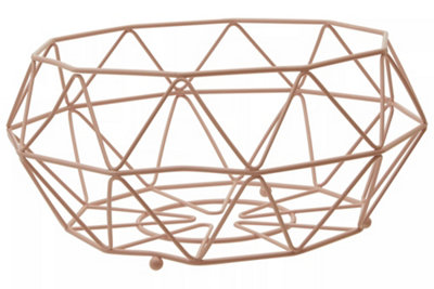 Orsina Geometric Pink Fruit Basket With Ball FeetFunctional Design Unique Fruit BasketDurable Fruit Basket from B&Q