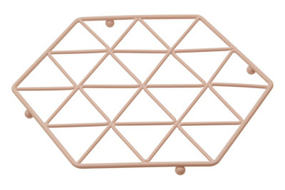 Orsina Stylish Pink Finish TrivetProtective Iron Trivet For Dining TableContemporary Small Kitchen Trivet from B&Q