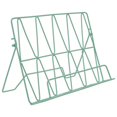 Orsina Contemporary Pastel Green Finish Cookbook StandMinimalist Design Recipe Book StandSleek Cook Book Holder from B&Q