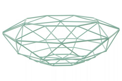 Orsina Geometric Green Finish Fruit BasketFunctional Design Unique Fruit BasketContemporary Fruit Basket from B&Q