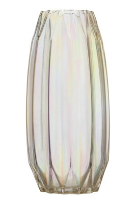 Orsina Large Glass Vase With Iridescent Finish from B&Q