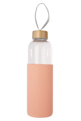 Orsina Spacious Glass Mug With Peach Pink Silicone SleeveEasily Maintained Glass MugVersatile Clear Glass Mugs from B&Q