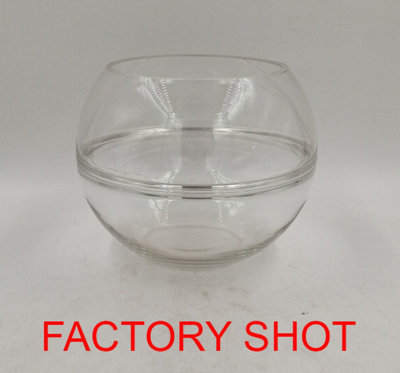 Orsina Optik Clear Glass Round Vase from B&Q