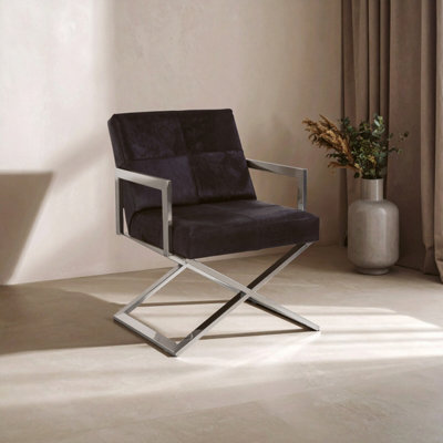 Orsina Contemporary Design Cross Base ChairComfortable Occasional Arm ChairDurable Constructed Accent Armchair from B&Q