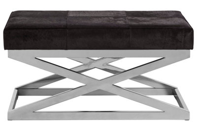 Orsina Luxurious Cross Base BenchComfortable Garden Bench For OutdoorContemporary Modern Bench For Bedroom from B&Q