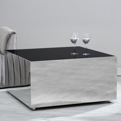 Orsina Carlox Square Chrome Finish Coffee Table from B&Q