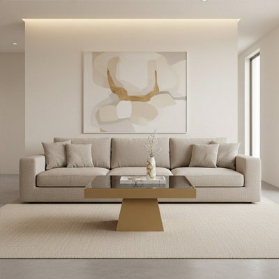 Orsina Carlox Square Gold Finish Coffee Table from B&Q