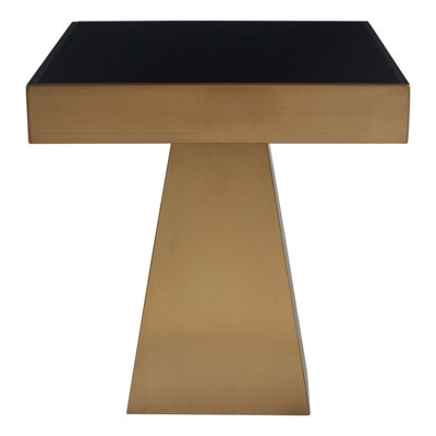 Orsina Carlox Square Gold Finish Side Table from B&Q