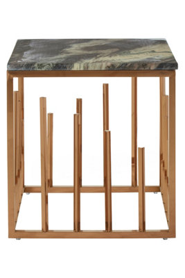 Orsina Tula Rose Gold Finish Square Side Table from B&Q