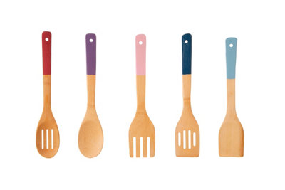Orsina Aleki 5Pc Assorted Bamboo Kitchen Utensil Set from B&Q