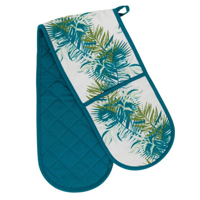 Orsina Winter Palm Double Oven GlovePalm Leaf Design With Quilted Heat-Resistant PaddingProtects Both Hands from B&Q