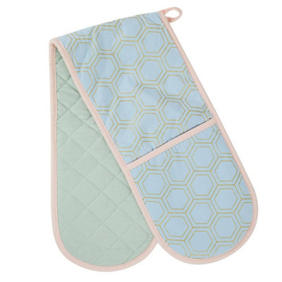 Orsina Double Oven GloveArt Deco-Inspired Pattern With Quilted Heat-Resistant FabricProvides Safe Handling from B&Q